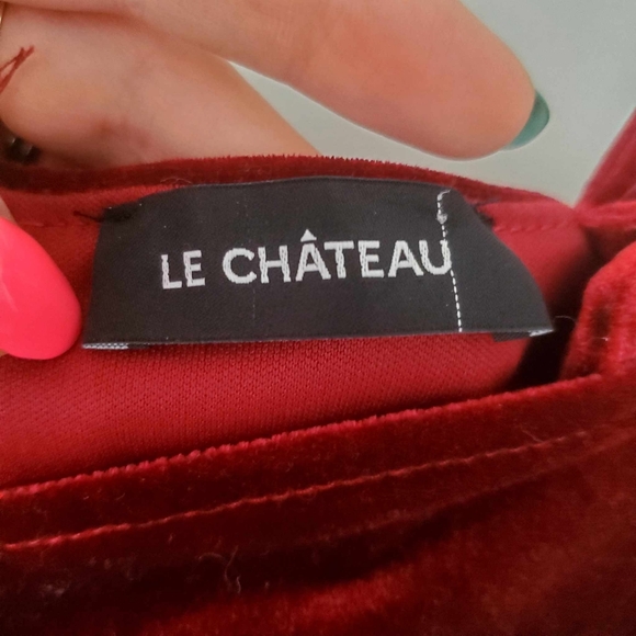 Burgundy Le Chateau Dress with Pearl Straps - Picture 4 of 6